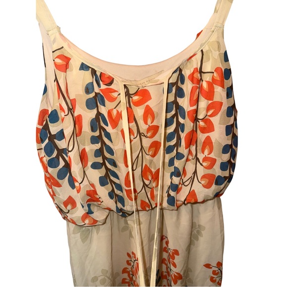 Jonathan Martin Orange and Blue Floral Midi Dress - Picture 3 of 8